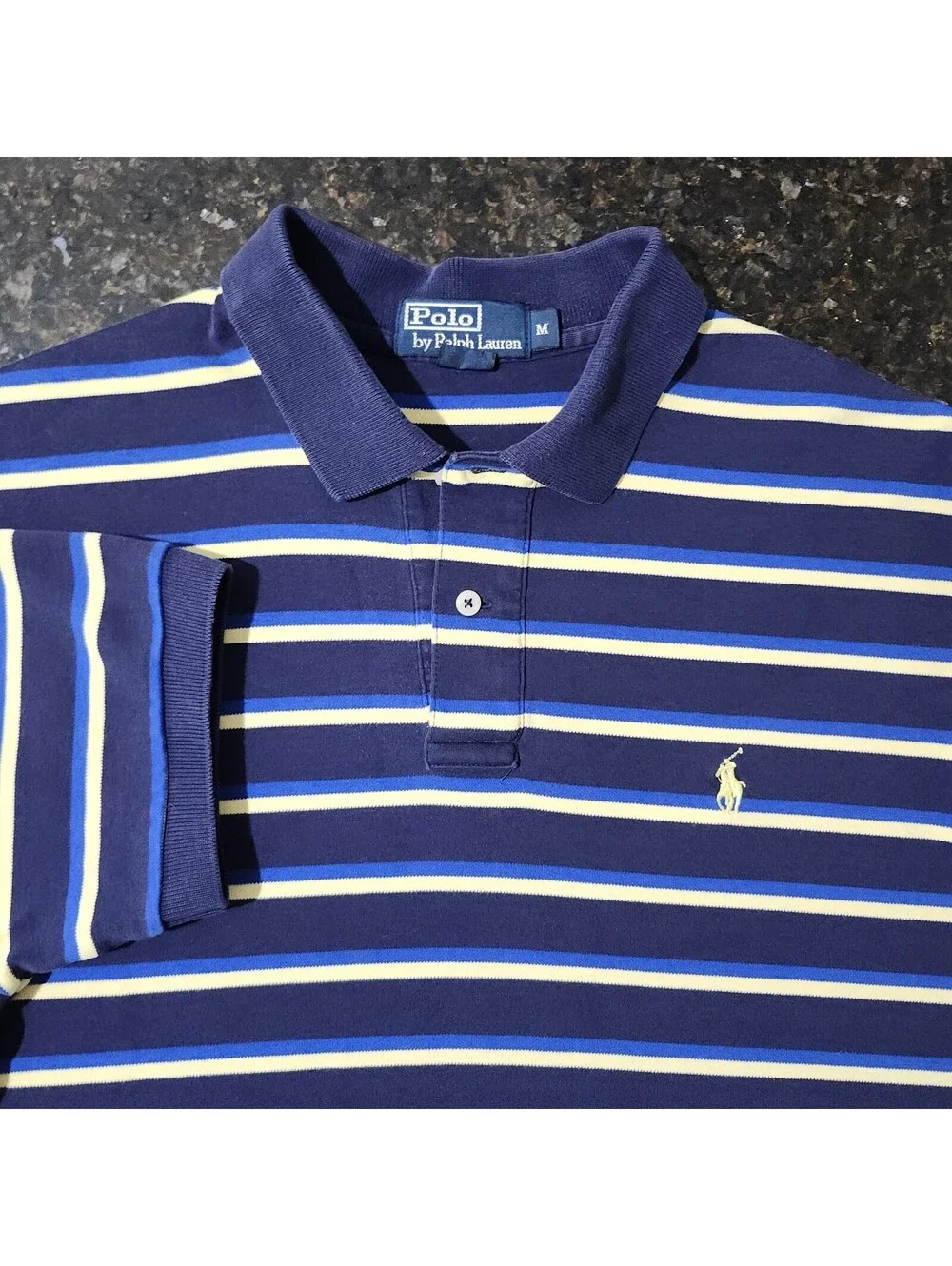 Polo Ralph Lauren Striped Collar Shirt Preppy Classic Casual Skate Y2K Medium